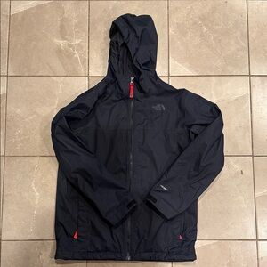 The North Face Kids Black Raincoat with Red Accents